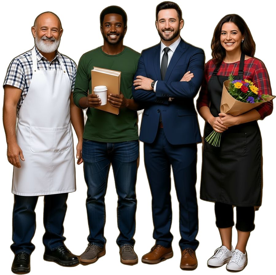 small business happy customers with AI automation