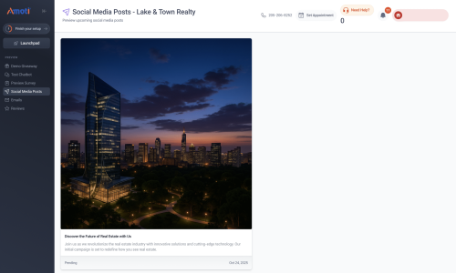 Amoti Social Media Auto Posting Details